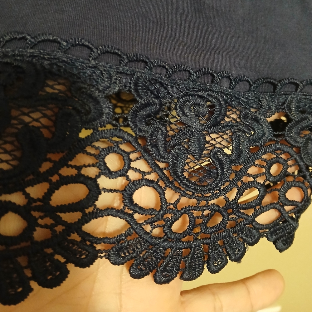 Attitudes by Renee Blue Embellished Relaxed Tee - Picture 5 of 6